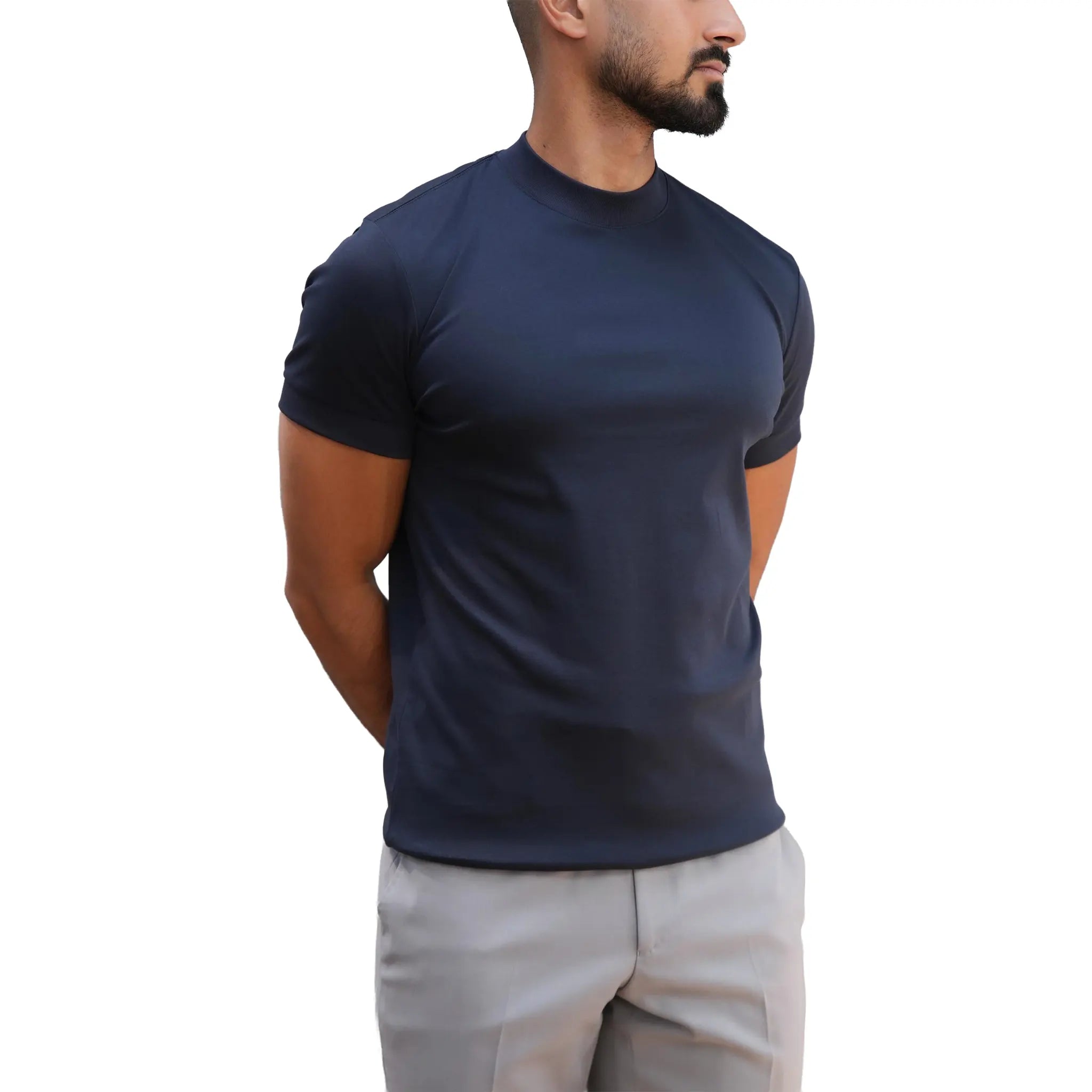 Model View of Forbes Sartorial Navy T Shirt